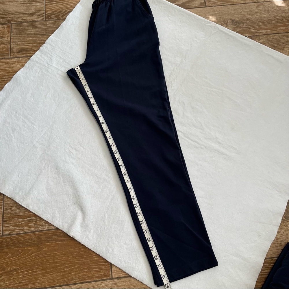 L.L.Bean Blue Pull On Elastic Waist Pants Set of 4 - Picture 7 of 7